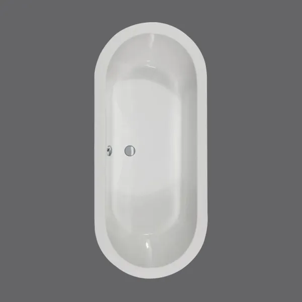 Draufsicht der Badewanne 160x75, 170x80 und 180x80 cm NOA - Ovalbadewanne