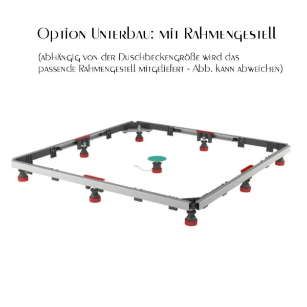 Option Rahmengestell der Duschwanne Antis-E aus Acryl, superflach