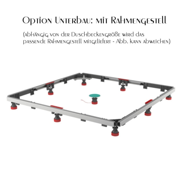 Option Rahmengestell der Duschwanne Antis-MK aus Acryl, superflach